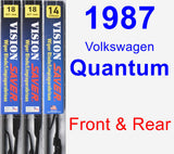 Front & Rear Wiper Blade Pack for 1987 Volkswagen Quantum - Vision Saver