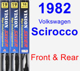 Front & Rear Wiper Blade Pack for 1982 Volkswagen Scirocco - Vision Saver