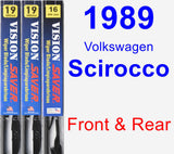 Front & Rear Wiper Blade Pack for 1989 Volkswagen Scirocco - Vision Saver