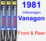 Front & Rear Wiper Blade Pack for 1981 Volkswagen Vanagon - Vision Saver