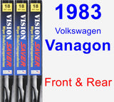 Front & Rear Wiper Blade Pack for 1983 Volkswagen Vanagon - Vision Saver