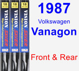 Front & Rear Wiper Blade Pack for 1987 Volkswagen Vanagon - Vision Saver