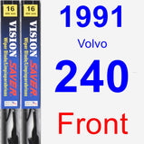 Front Wiper Blade Pack for 1991 Volvo 240 - Vision Saver