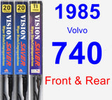 Front & Rear Wiper Blade Pack for 1985 Volvo 740 - Vision Saver