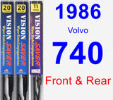Front & Rear Wiper Blade Pack for 1986 Volvo 740 - Vision Saver
