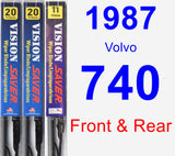 Front & Rear Wiper Blade Pack for 1987 Volvo 740 - Vision Saver