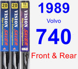 Front & Rear Wiper Blade Pack for 1989 Volvo 740 - Vision Saver