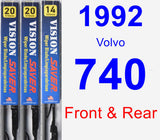 Front & Rear Wiper Blade Pack for 1992 Volvo 740 - Vision Saver