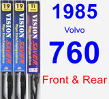 Front & Rear Wiper Blade Pack for 1985 Volvo 760 - Vision Saver