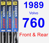 Front & Rear Wiper Blade Pack for 1989 Volvo 760 - Vision Saver