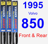 Front & Rear Wiper Blade Pack for 1995 Volvo 850 - Vision Saver