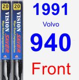 Front Wiper Blade Pack for 1991 Volvo 940 - Vision Saver
