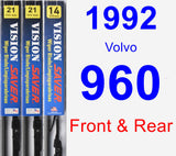 Front & Rear Wiper Blade Pack for 1992 Volvo 960 - Vision Saver