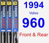 Front & Rear Wiper Blade Pack for 1994 Volvo 960 - Vision Saver