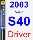 Driver Wiper Blade for 2003 Volvo S40 - Vision Saver