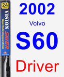 Driver Wiper Blade for 2002 Volvo S60 - Vision Saver