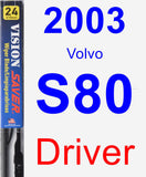 Driver Wiper Blade for 2003 Volvo S80 - Vision Saver