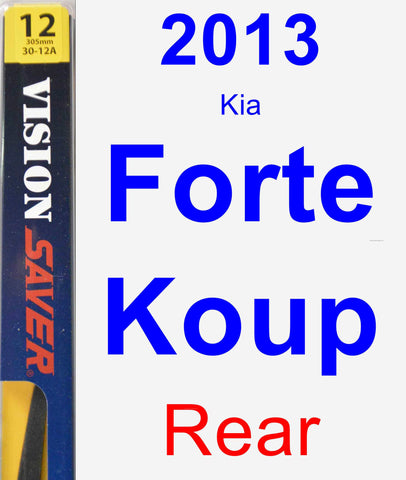 Rear Wiper Blade for 2013 Kia Forte Koup - Rear