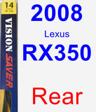 Rear Wiper Blade for 2008 Lexus RX350 - Rear