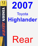 Rear Wiper Blade for 2007 Toyota Highlander - Rear