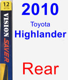 Rear Wiper Blade for 2010 Toyota Highlander - Rear