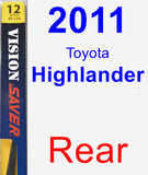 Rear Wiper Blade for 2011 Toyota Highlander - Rear