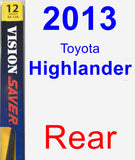 Rear Wiper Blade for 2013 Toyota Highlander - Rear