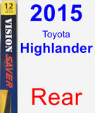 Rear Wiper Blade for 2015 Toyota Highlander - Rear