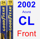 Front Wiper Blade Pack for 2002 Acura CL - Premium
