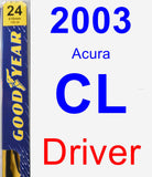 Driver Wiper Blade for 2003 Acura CL - Premium