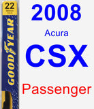 Passenger Wiper Blade for 2008 Acura CSX - Premium