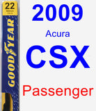 Passenger Wiper Blade for 2009 Acura CSX - Premium