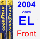 Front Wiper Blade Pack for 2004 Acura EL - Premium
