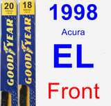 Front Wiper Blade Pack for 1998 Acura EL - Premium