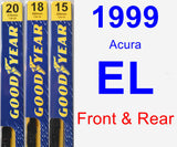 Front & Rear Wiper Blade Pack for 1999 Acura EL - Premium