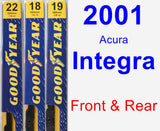 Front & Rear Wiper Blade Pack for 2001 Acura Integra - Premium