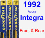 Front & Rear Wiper Blade Pack for 1992 Acura Integra - Premium