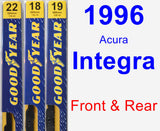 Front & Rear Wiper Blade Pack for 1996 Acura Integra - Premium