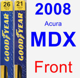 Front Wiper Blade Pack for 2008 Acura MDX - Premium