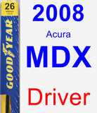 Driver Wiper Blade for 2008 Acura MDX - Premium