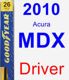 Driver Wiper Blade for 2010 Acura MDX - Premium