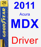 Driver Wiper Blade for 2011 Acura MDX - Premium