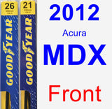Front Wiper Blade Pack for 2012 Acura MDX - Premium
