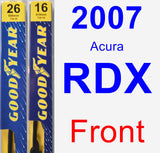 Front Wiper Blade Pack for 2007 Acura RDX - Premium