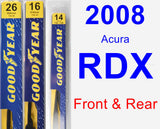 Front & Rear Wiper Blade Pack for 2008 Acura RDX - Premium