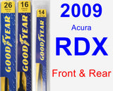 Front & Rear Wiper Blade Pack for 2009 Acura RDX - Premium