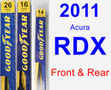 Front & Rear Wiper Blade Pack for 2011 Acura RDX - Premium