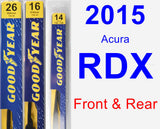 Front & Rear Wiper Blade Pack for 2015 Acura RDX - Premium