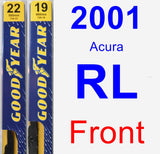 Front Wiper Blade Pack for 2001 Acura RL - Premium