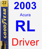 Driver Wiper Blade for 2003 Acura RL - Premium